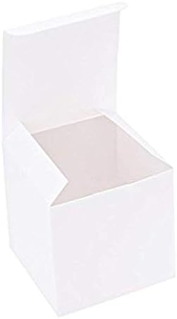 50pcs White Square Gift Boxes with Twine for Weddings and Parties