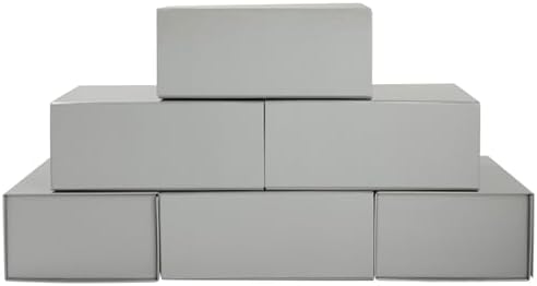 Stockroom Plus 6 Pack Magnetic Gift Boxes Gray