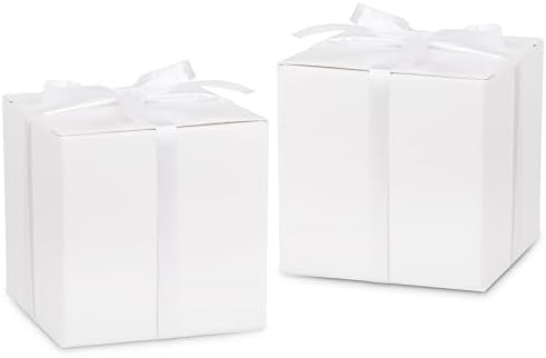 Hooqict 100 Pack White Gift Boxes for Parties