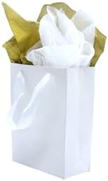 JUNESHE Mini White Gift Bags with Handles 16 Pack