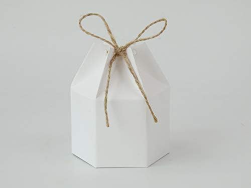 50 Pack White Kraft Gift Boxes with Twine