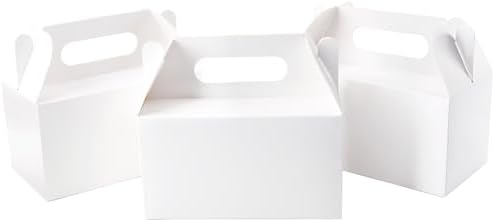 LOKQING White Treat Boxes for Parties 25 Pack
