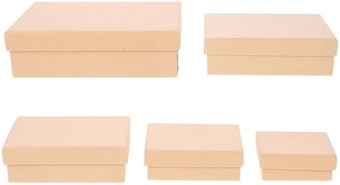 SHERCHPRY 5Pcs Kraft Gift Boxes for Wedding Favors and Parties