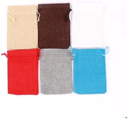 SOFXnng Cotton Linen Drawstring Gift Bags 50PCS 7x9cm 1