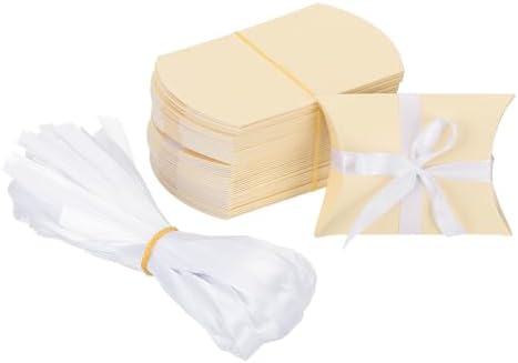 PATIKIL 100 Pcs Beige Pillow Gift Boxes