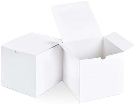 SHIPKEY 100PCS White Cardboard Gift Boxes with Lids