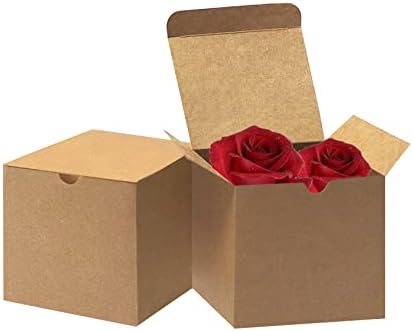 Bonfasvo 30 Pack 4x4x4 Inch Brown Gift Boxes with Lids