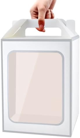 Enorteen 12 Pcs Clear Gift Bags with Transparent Window