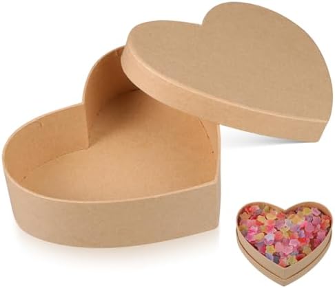 Ipetboom Heart Kraft Paper Box with Lids 65x49x2 Inch