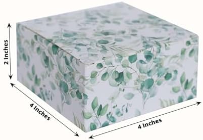Efavormart 25 Pack White Green Eucalyptus Gift Boxes