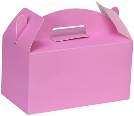 Aosric 12 Pink Gable Boxes with Handles for Gifts