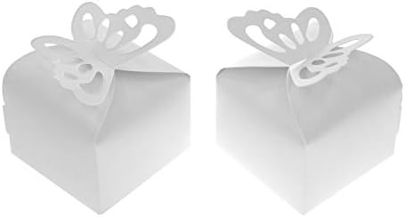 White Wedding Party Favors Candy Boxes - 50 Pieces
