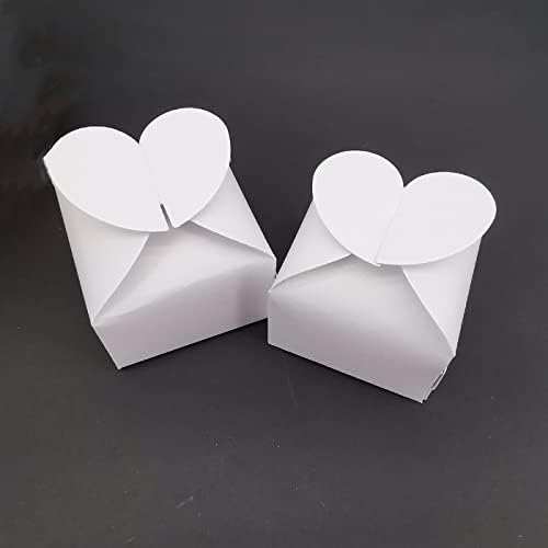 JINLYXHUI 50Pcs Candy Gift Boxes Heart Shaped White