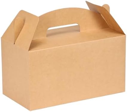 Aosric Brown Gable Gift Boxes with Handles 12 Pcs
