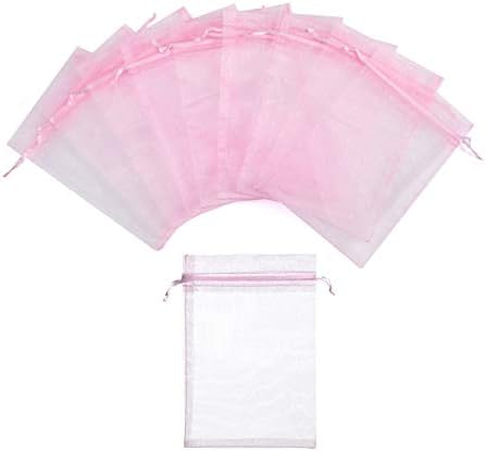 Volanic 100PCS 4x6 Inch Sheer Drawstring Organza Gift Bags