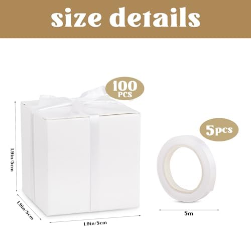 Hooqict 100 Pack White Gift Boxes for Parties