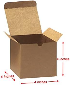 Bonfasvo 30 Pack 4x4x4 Inch Brown Gift Boxes with Lids