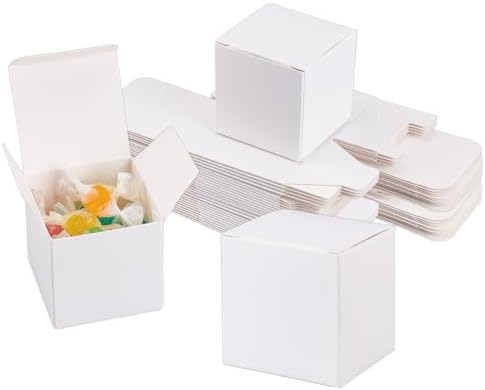 BENECREAT 60PCS White Gift Boxes with Lids for Wrapping and Parties