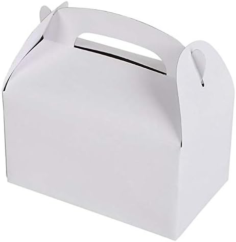 White Gable Treat Boxes for Kids Birthday Party Favors