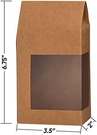 Hammont Tall Gift Boxes with Window - 8 Pack Kraft