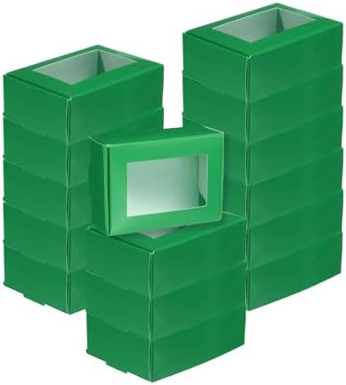 Uxcell 20Pcs Kraft Soap Boxes with Clear Window Green