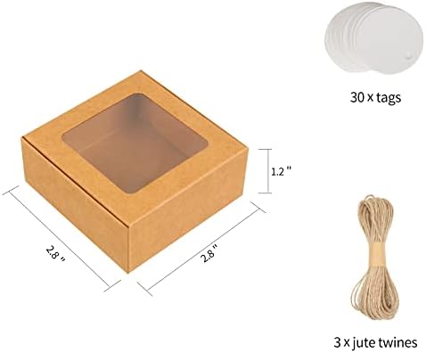 COTOPHER 30Pcs Mini Kraft Soap Boxes with Window 1