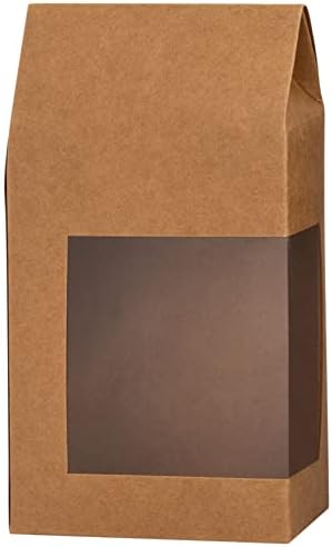 Hammont Tall Gift Boxes with Window - 8 Pack Kraft