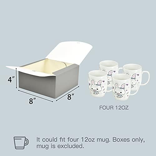 HUAPRINT Gray Gift Boxes with Lids 8x8x4 Inches 12 Sets