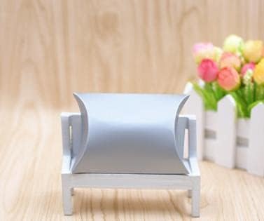 Crysdaralovebi 200pcs Silver Kraft Gift Boxes for Wedding Party Favor