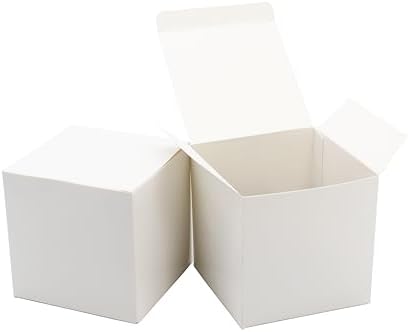Oletx 25 Pcs White Gift Boxes 4x4x4 Inch with Lids