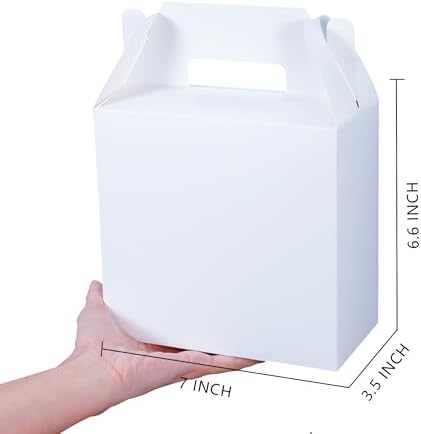XAGLVV 24pcs White Gable Party Favor Boxes