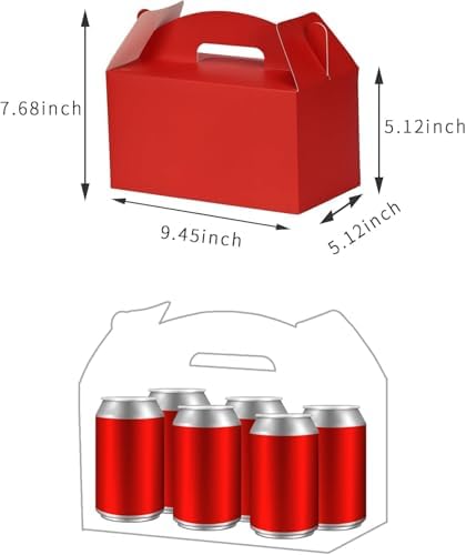 Aosric Red Gable Boxes with Handles 12 Pcs 945x5x5