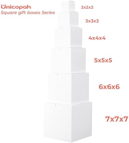 UnicoPak 20 Pack White 3x3x3 Gift Boxes with Lids