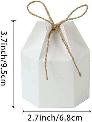 50 Pack White Kraft Gift Boxes with Twine