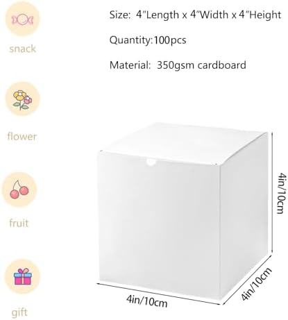SHIPKEY 100PCS White Cardboard Gift Boxes with Lids