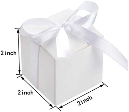50pcs White Square Gift Boxes with Twine for Weddings and Parties