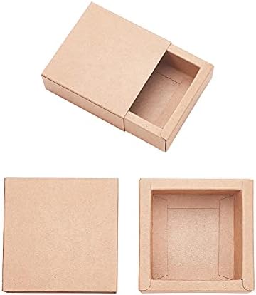 Esowemsn 10pcs Brown Kraft Paper Gift Boxes for Packaging and Crafts