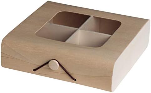 Hammont Wooden Candy Gift Box 4 Pack 7x7x2 Inches
