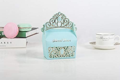 50pcs Royal Shiny Gemstone Crown Candy Box Wedding Party Favors 1