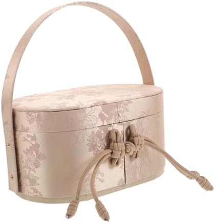 NIYANGLE Elegant Brocade Candy Boxes with Handle for Weddings and Celebrations