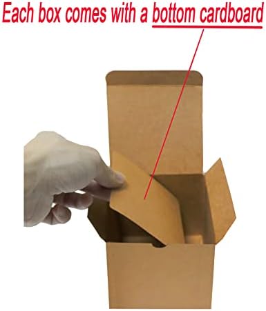 Bonfasvo 30 Pack 4x4x4 Inch Brown Gift Boxes with Lids