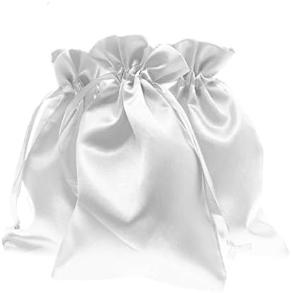 5 Inch x 8 Inch White Satin Gift Bags 50 Per Pack