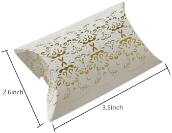 VstarOne 40 PCS Gold Flower Gift Pillow Boxes
