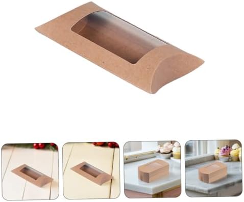 SAFIGLE 50pcs Mini Pillow Candy Box With Clear Window