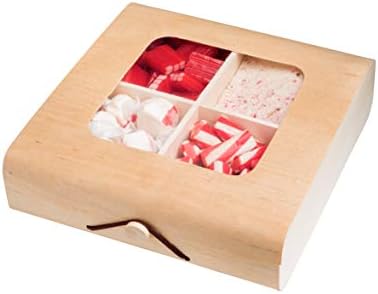 Hammont Wooden Candy Gift Box 4 Pack 7x7x2 Inches