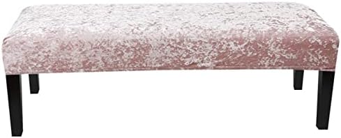 Pink Elastic Bench Cover for Dining Room and Bedroom