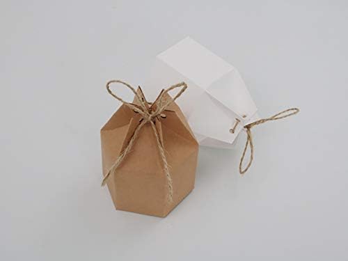 50 Pack White Kraft Gift Boxes with Twine