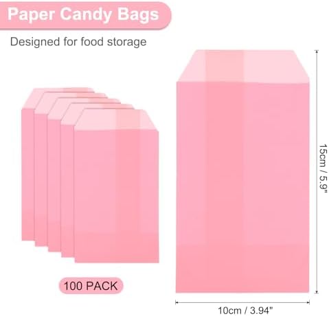 Uxcell 100Pcs Kraft Paper Treat Bags 6x4 Inch