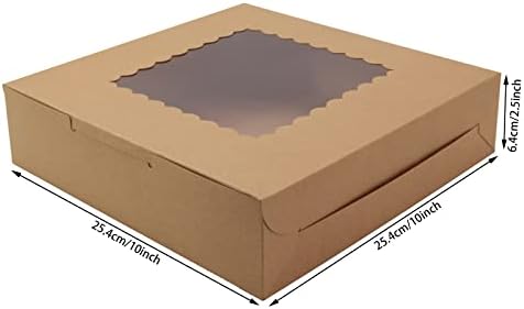 Brown Kraft Gift Boxes 10in with Window 10 Pack