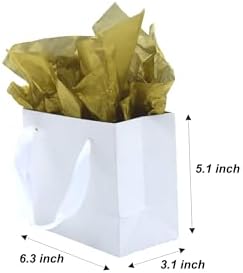JUNESHE 6 Pack Mini Gift Bags with Handles and Tissue Paper